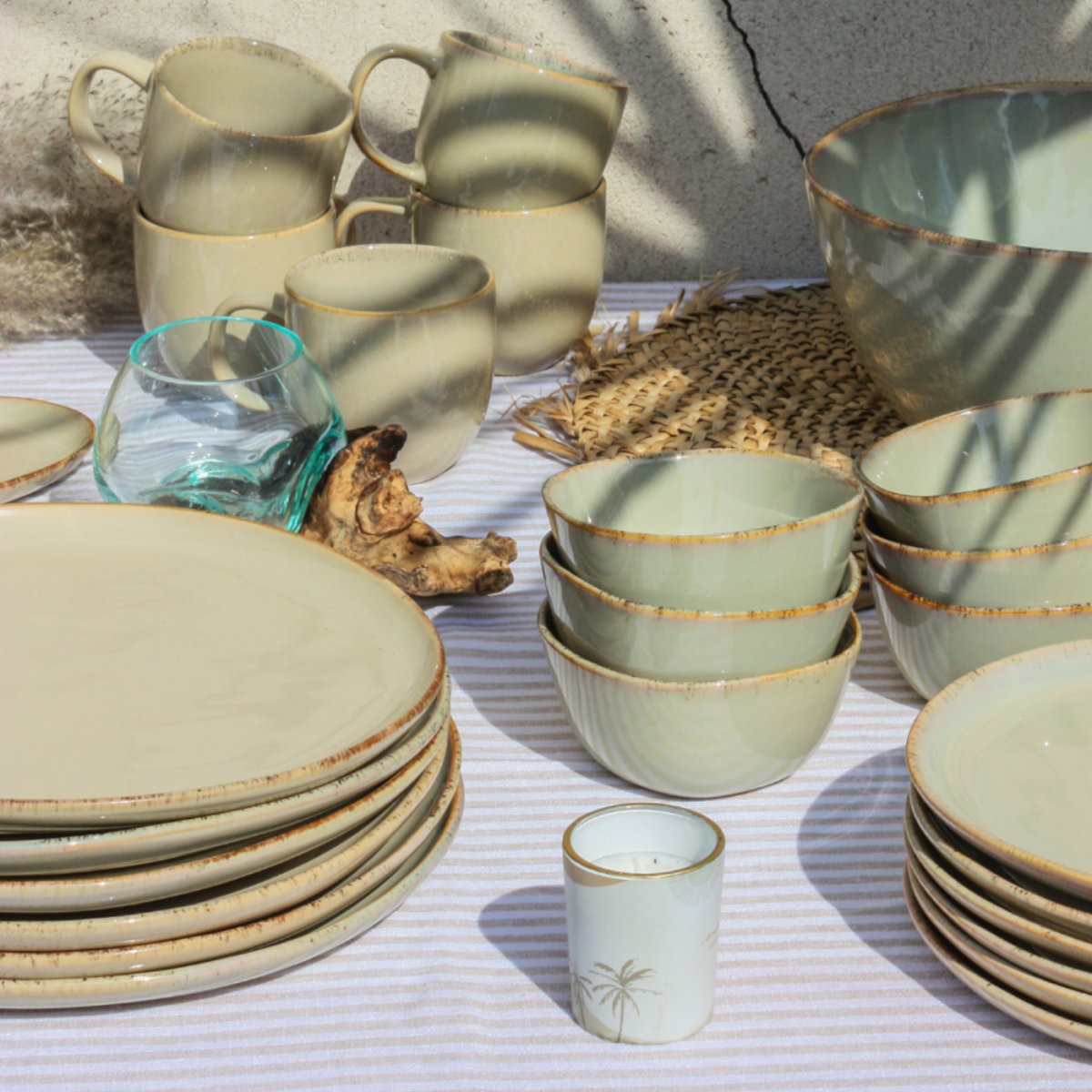 Lot de 6 grandes assiettes, DUNE