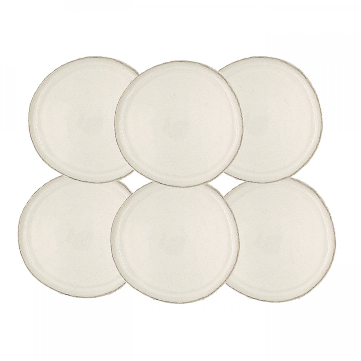 Lot de 6 grandes assiettes, COTON
