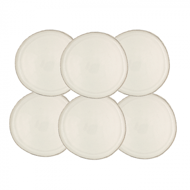 Lot de 6 grandes assiettes, COTON Lot de 6 grandes assiettes, COTON