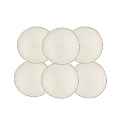Lot de 6 petites assiettes à dessert, COTON Lot de 6 petites assiettes à dessert, COTON