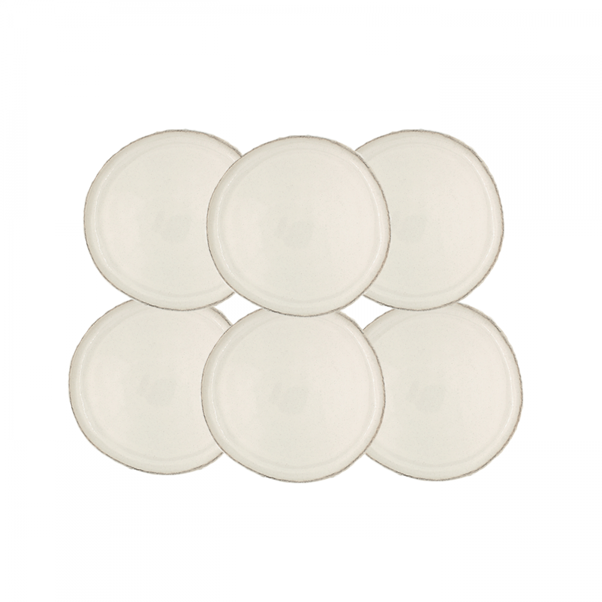 Lot de 6 petites assiettes à dessert, COTON