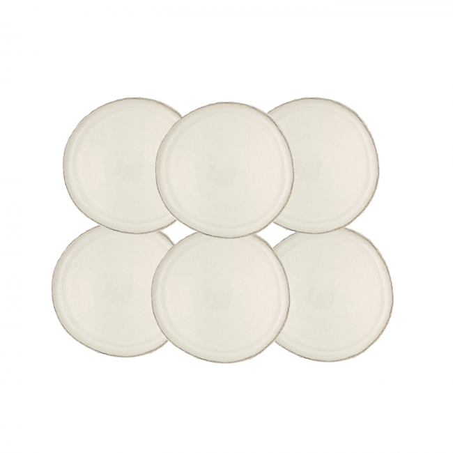 Lot de 6 petites assiettes à dessert, COTON Lot de 6 petites assiettes à dessert, COTON