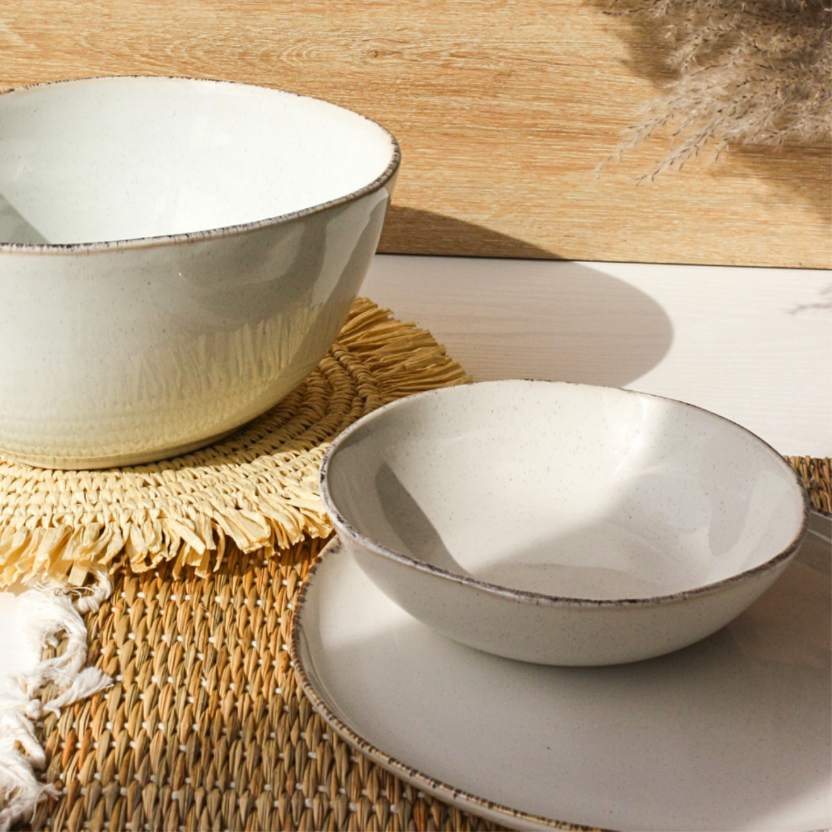 Lot de 6 assiettes creuses, COTON