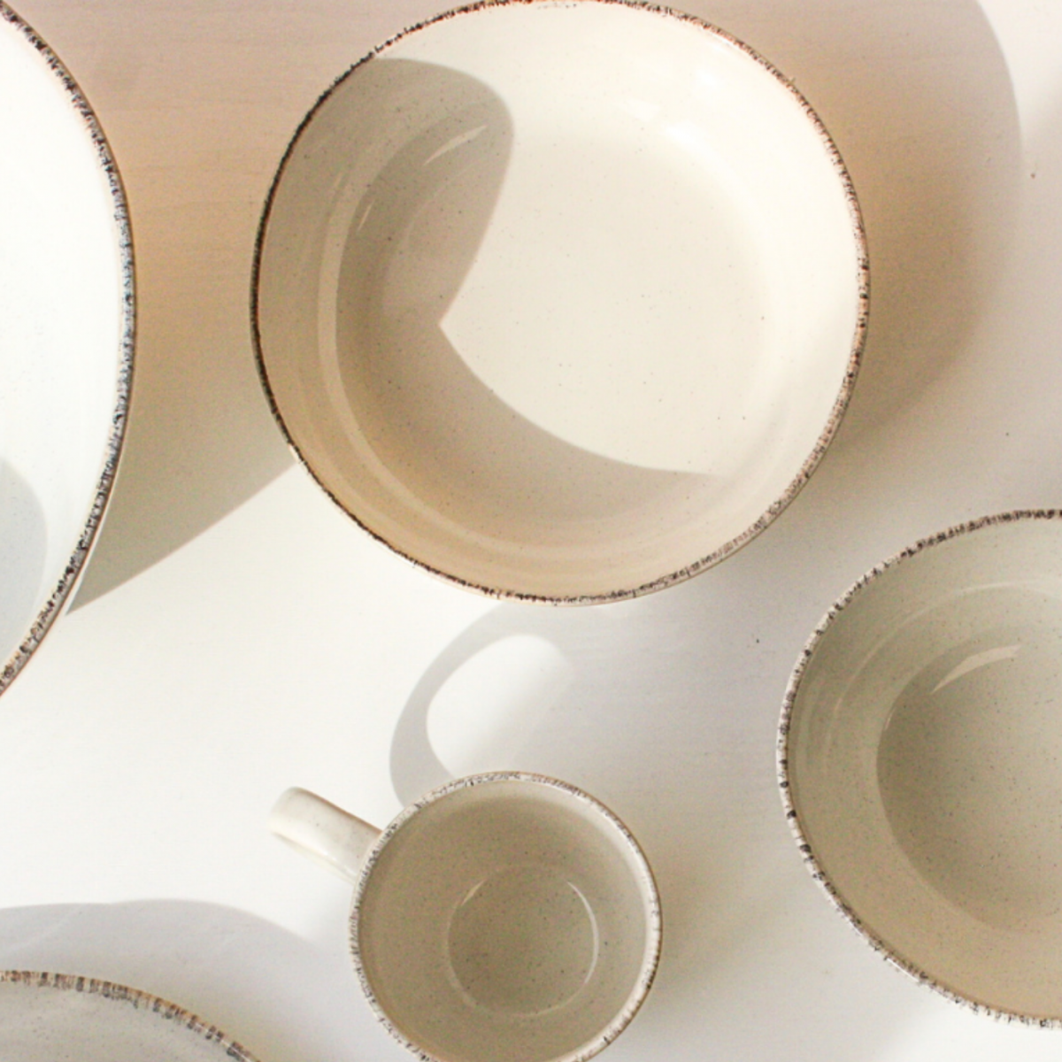 Lot de 6 assiettes creuses, COTON