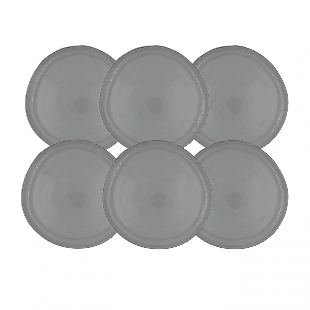 Lot de 6 grandes assiettes, GALET