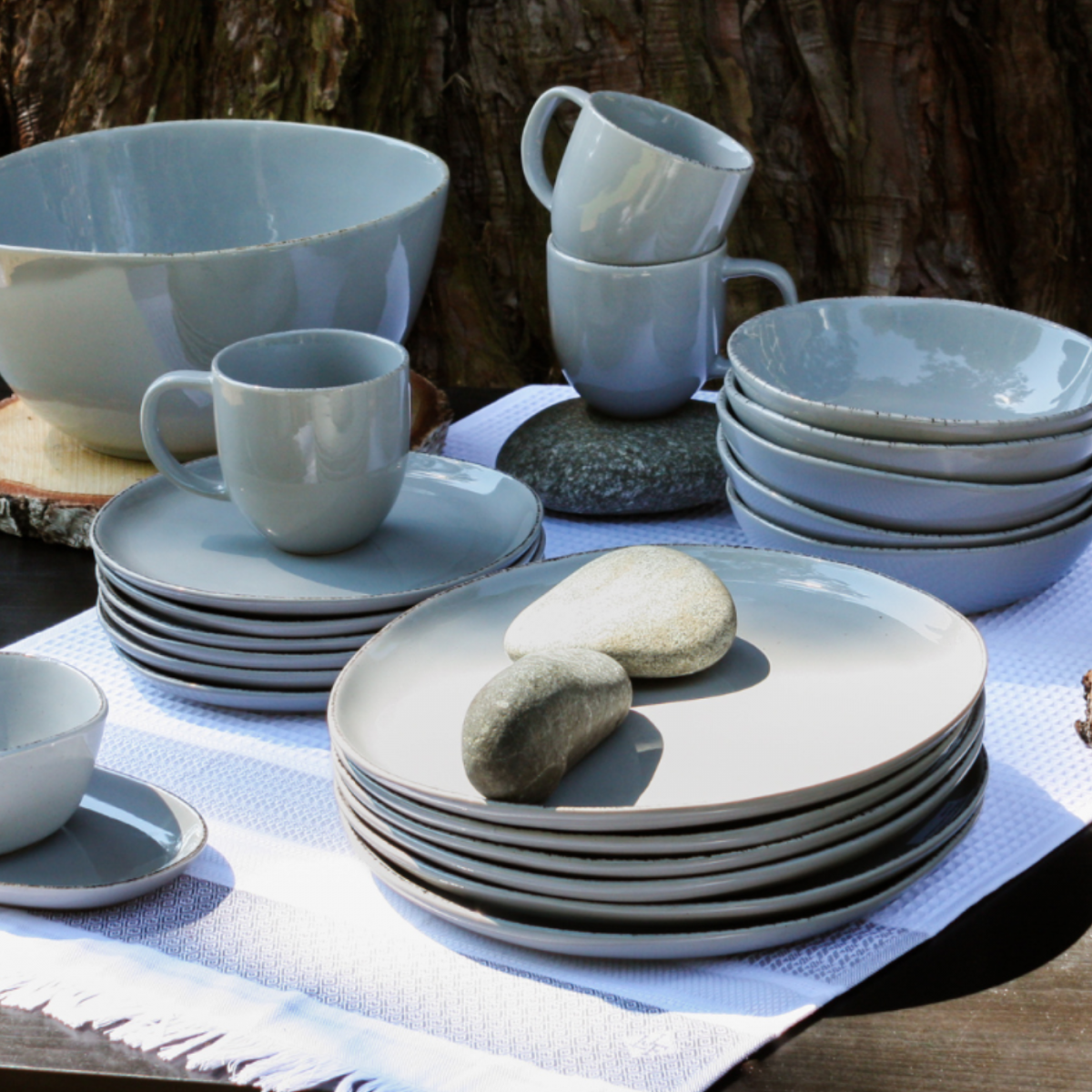 Lot de 6 petites assiettes à dessert, GALET