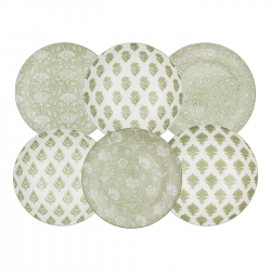Lot de 6 grandes assiettes, SOLIMAN Lot de 6 grandes assiettes, SOLIMAN