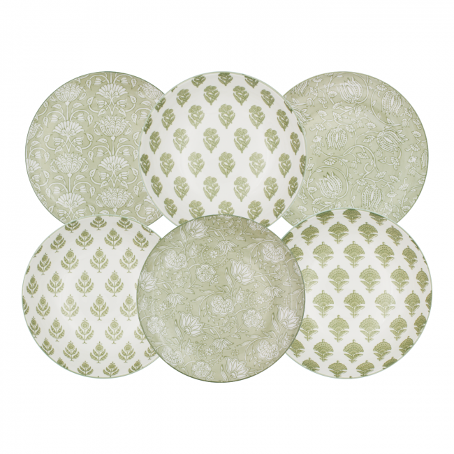 Lot de 6 grandes assiettes, SOLIMAN Lot de 6 grandes assiettes, SOLIMAN