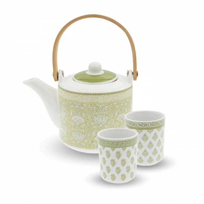 Lot de 2 tasses et 1 théière avec infuseur, SOLIMAN Lot de 2 tasses et 1 théière avec infuseur, SOLIMAN