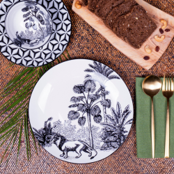 Lot de 6 grandes assiettes, SAVANA Lot de 6 grandes assiettes, SAVANA
