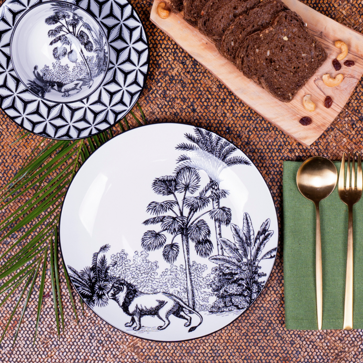 Lot de 6 grandes assiettes, SAVANA