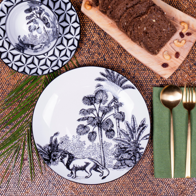 Lot de 6 grandes assiettes, SAVANA Lot de 6 grandes assiettes, SAVANA