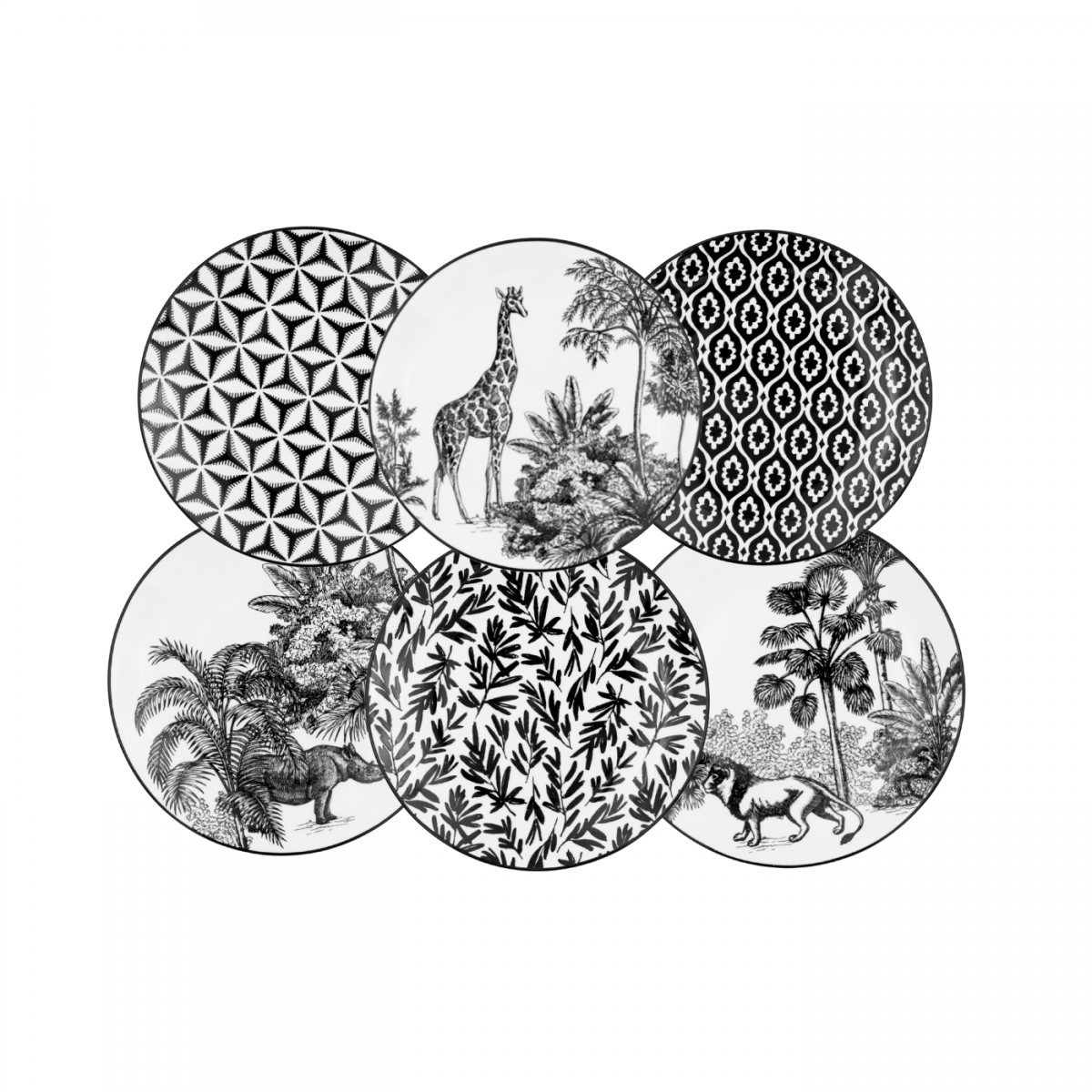 Lot de 6 assiettes à dessert, SAVANA