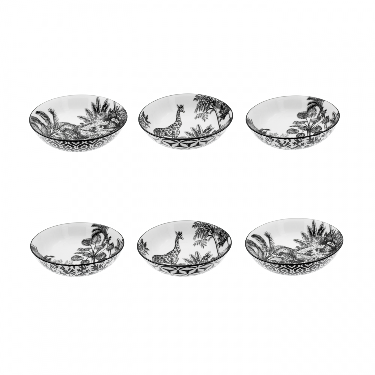 Lot de 6 assiettes creuses, SAVANA