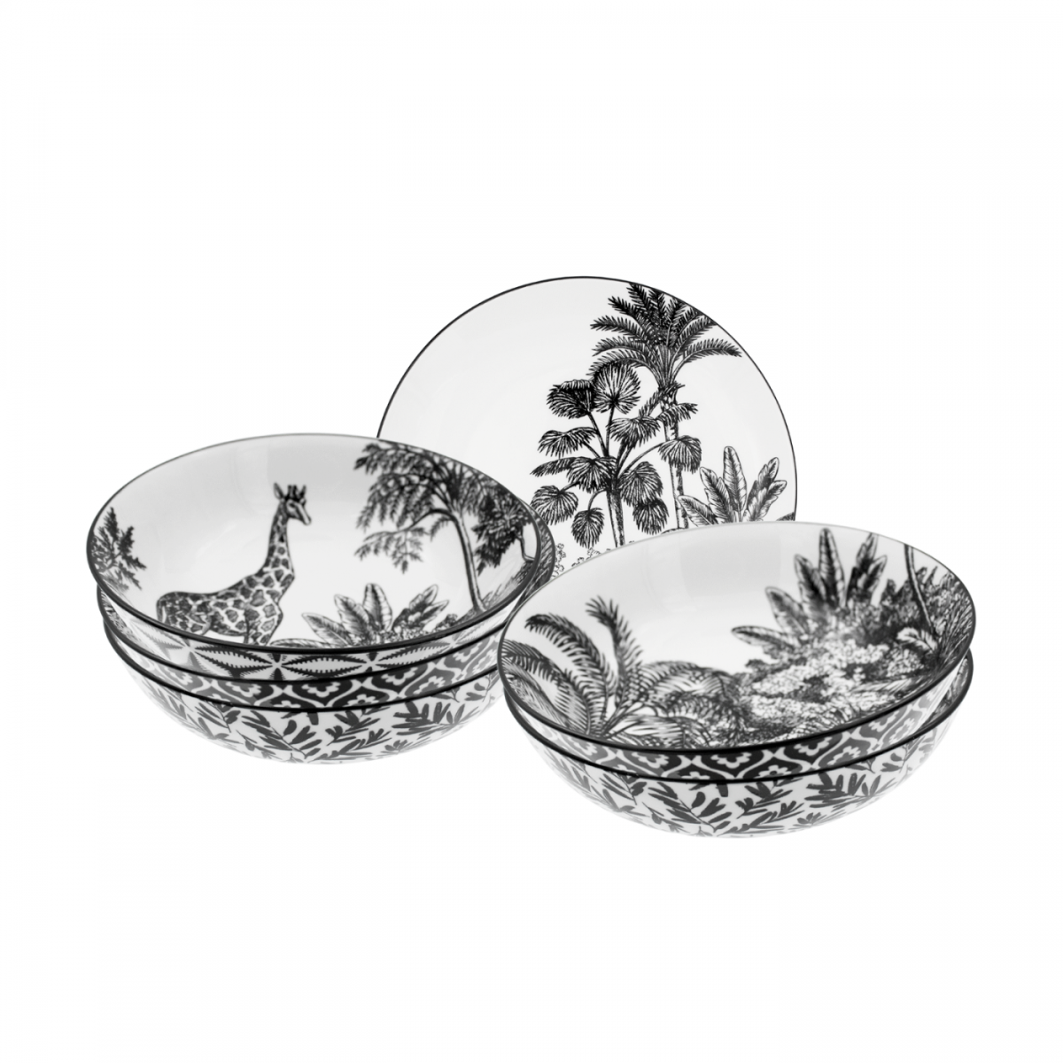 Lot de 6 assiettes creuses, SAVANA