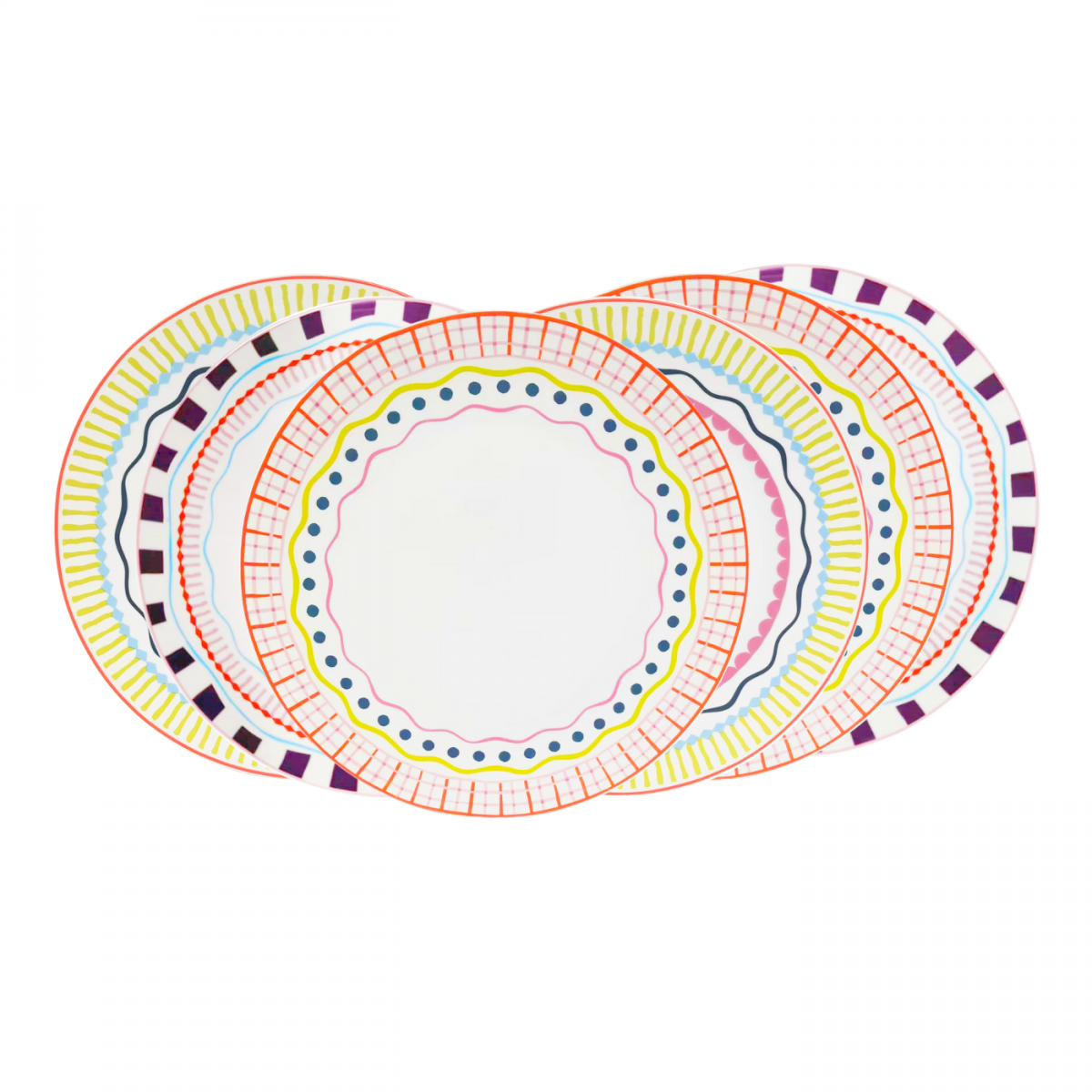 Lot de 6 grandes assiettes, RELAX SUNSET