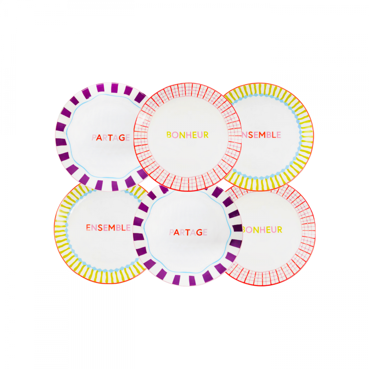 Lot de 6 assiettes à dessert, RELAX SUNSET