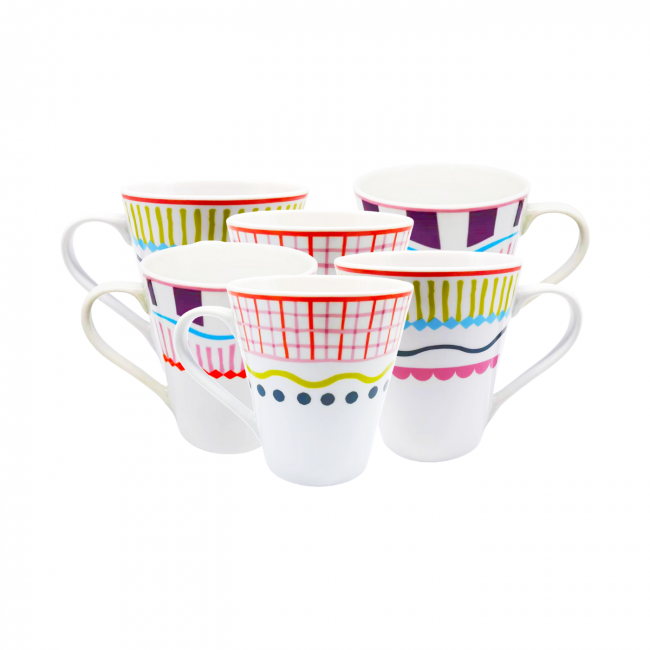 Lot de 6 mugs, RELAX SUNSET Lot de 6 mugs, RELAX SUNSET