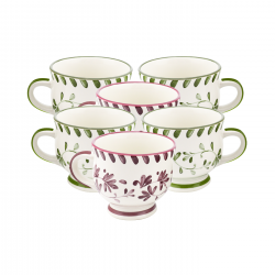 Lot de 6 mugs à pieds, TRATTORIA Lot de 6 mugs à pieds, TRATTORIA