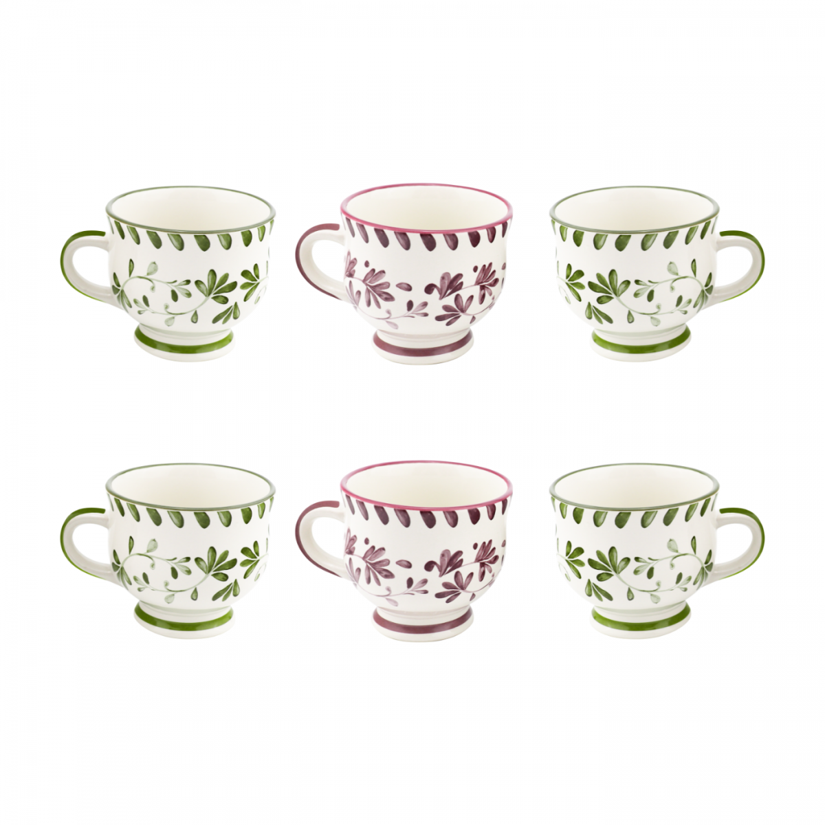 Lot de 6 mugs à pieds, TRATTORIA