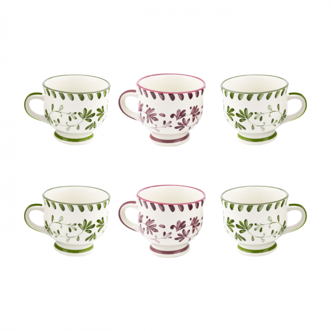 Lot de 6 mugs à pieds, TRATTORIA Lot de 6 mugs à pieds, TRATTORIA