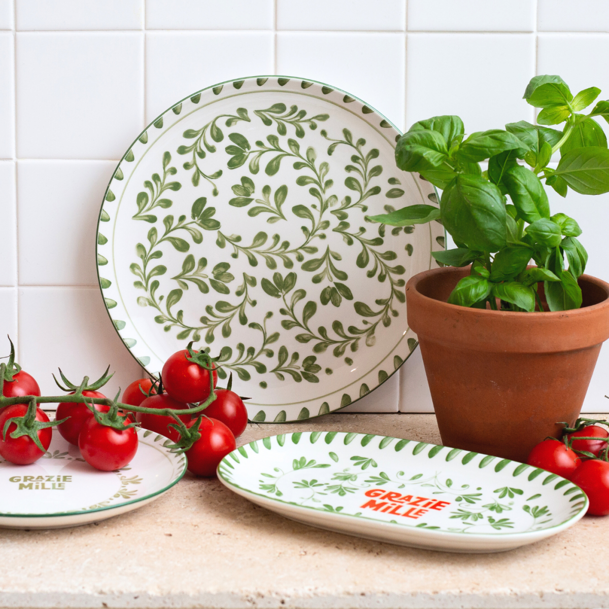 Lot de 6 mugs à pieds, TRATTORIA