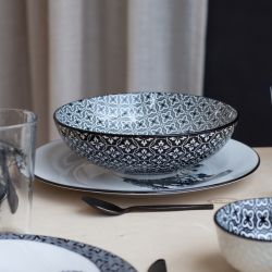 Lot de 6 assiettes creuses, VILLA LES PINS Lot de 6 assiettes creuses, VILLA LES PINS