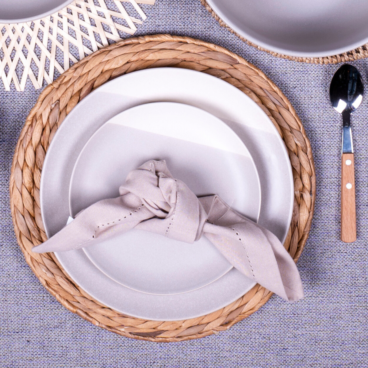 Lot de 6 grandes assiettes, TERRE DE SIENNE