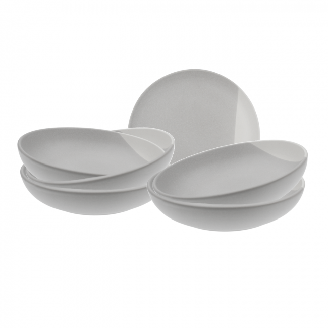 Lot de 6 assiettes creuses, TERRE DE SIENNE Lot de 6 assiettes creuses, TERRE DE SIENNE