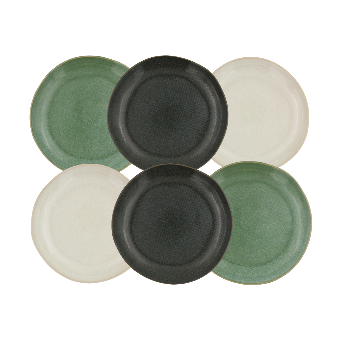 Lot de 6 grandes assiettes, MILA