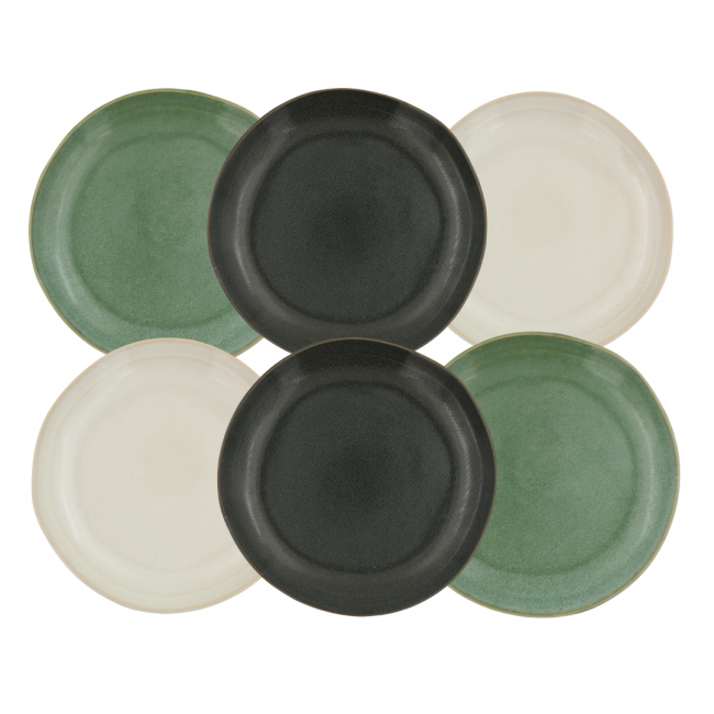 Lot de 6 grandes assiettes, MILA
