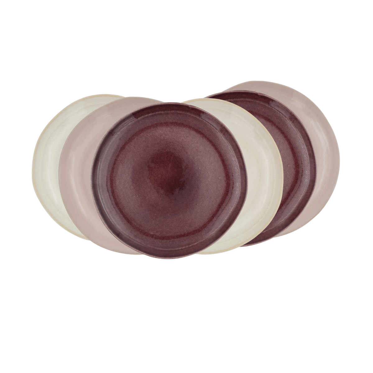 Lot de 6 grandes assiettes, TERRA