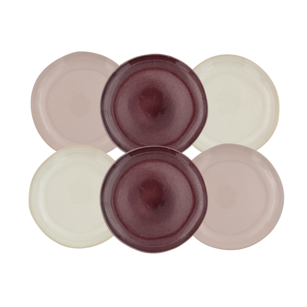 Lot de 6 grandes assiettes, TERRA