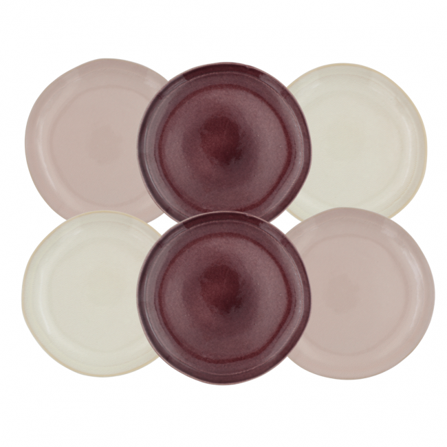 Lot de 6 grandes assiettes, TERRA Lot de 6 grandes assiettes, TERRA