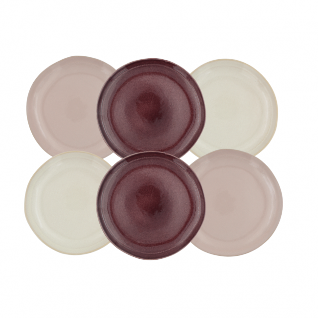 Lot de 6 assiettes à dessert, TERRA Lot de 6 assiettes à dessert, TERRA