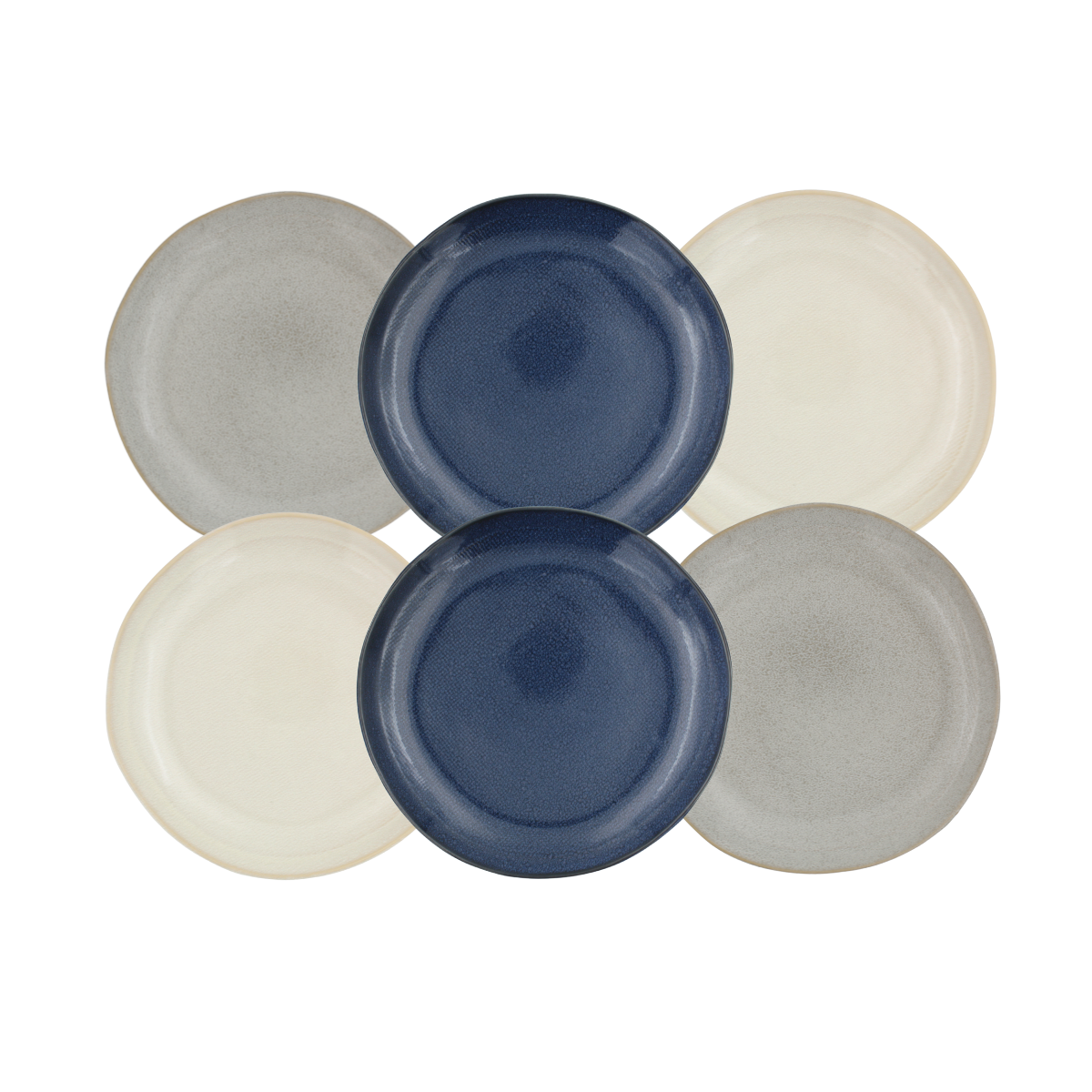 Lot de 6 grandes assiettes, OIA