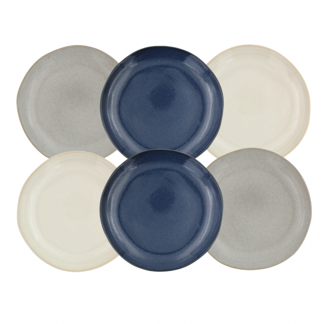 Lot de 6 grandes assiettes, OIA
