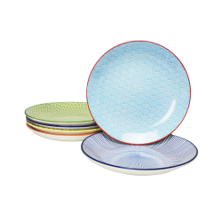 EC-6SABAS3 Lot de 6 assiettes à dessert design 2, SABAE EC-6SABAS3 Lot de 6 assiettes à dessert design 2, SABAE
