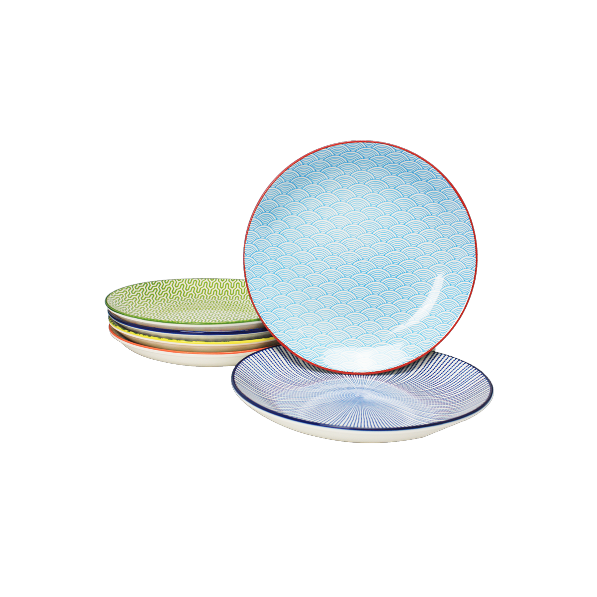 EC-6SABAS3 Lot de 6 assiettes à dessert design 2, SABAE