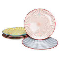 EC-6SABASGM1-1 Lot de 6 grandes assiettes design 2, SABAE EC-6SABASGM1-1 Lot de 6 grandes assiettes design 2, SABAE