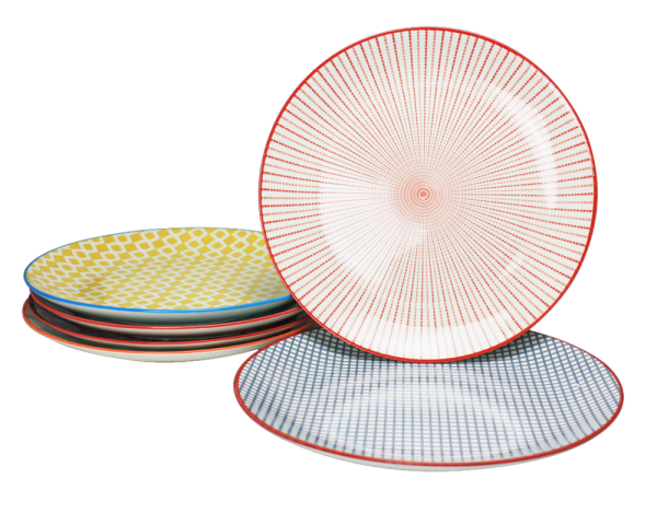 EC-6SABASGM1-1 Lot de 6 grandes assiettes design 2, SABAE EC-6SABASGM1-1 Lot de 6 grandes assiettes design 2, SABAE