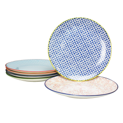 EC-6SABASGM3 Lot de 6 grandes assiettes design 1, SABAE EC-6SABASGM3 Lot de 6 grandes assiettes design 1, SABAE