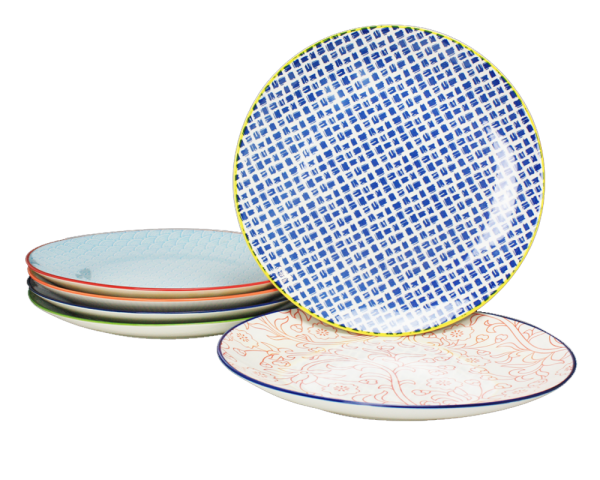 EC-6SABASGM3 Lot de 6 grandes assiettes design 1, SABAE EC-6SABASGM3 Lot de 6 grandes assiettes design 1, SABAE