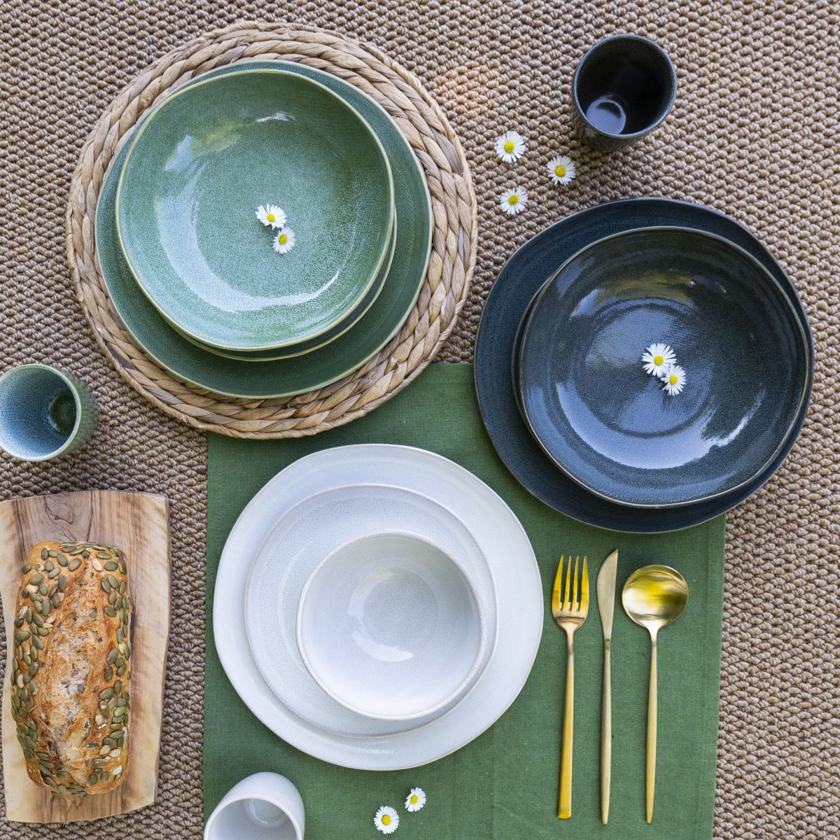 Lot de 6 grandes assiettes, MILA