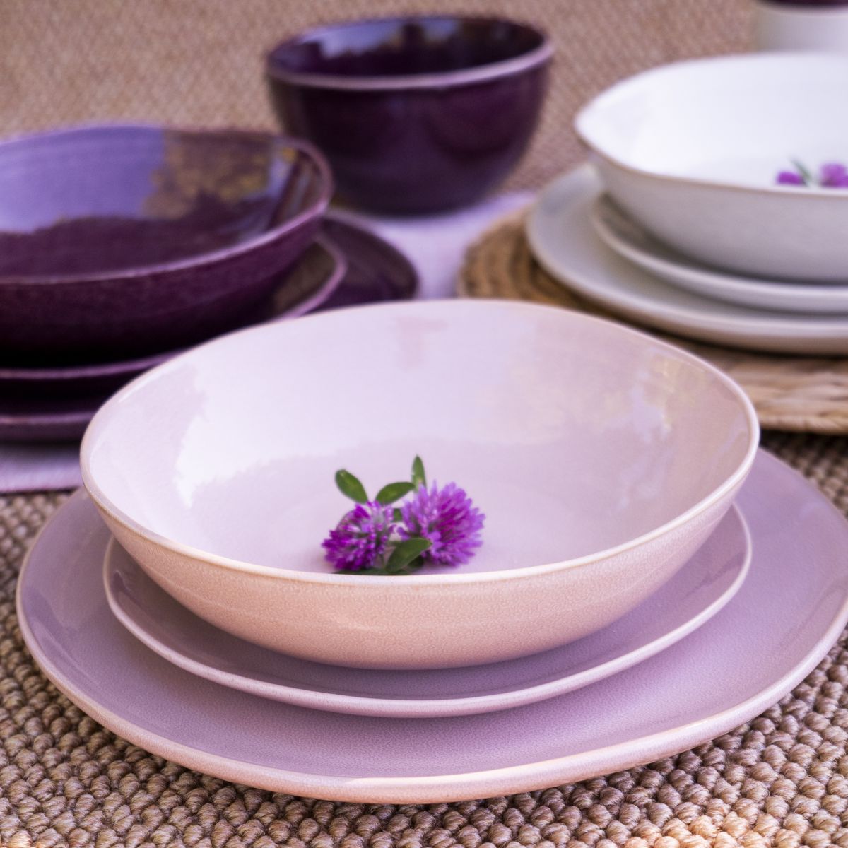 Lot de 6 grandes assiettes, TERRA