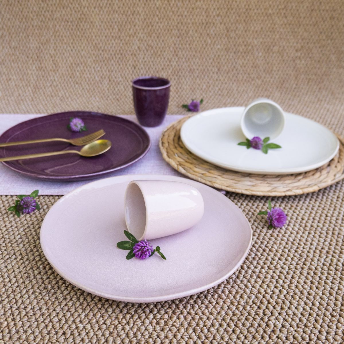 Lot de 6 grandes assiettes, TERRA