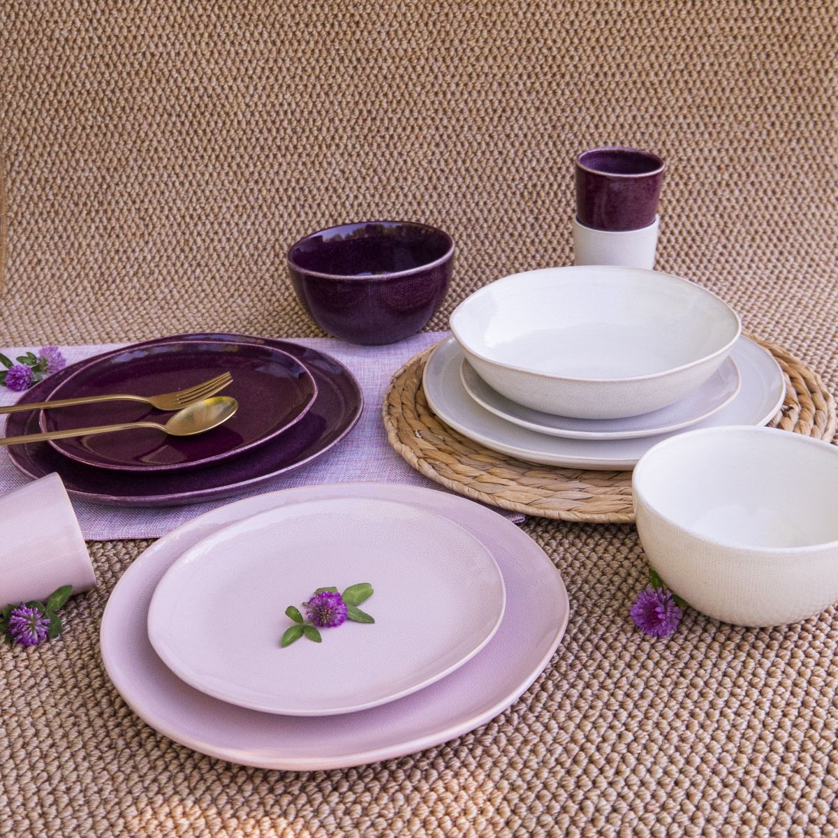Lot de 6 grandes assiettes, TERRA
