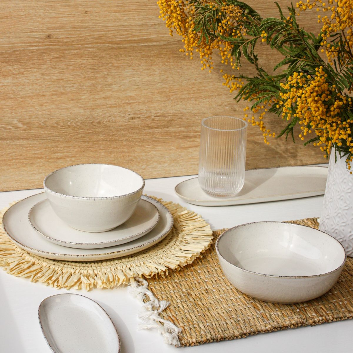 Lot de 6 petites assiettes, COTON