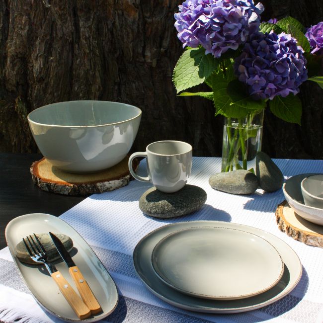 Lot de 6 grandes assiettes, GALET Lot de 6 grandes assiettes, GALET