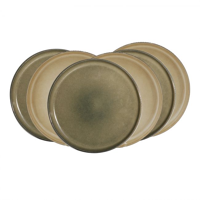 Lot de 6 grandes assiettes, TERRALHA Lot de 6 grandes assiettes, TERRALHA